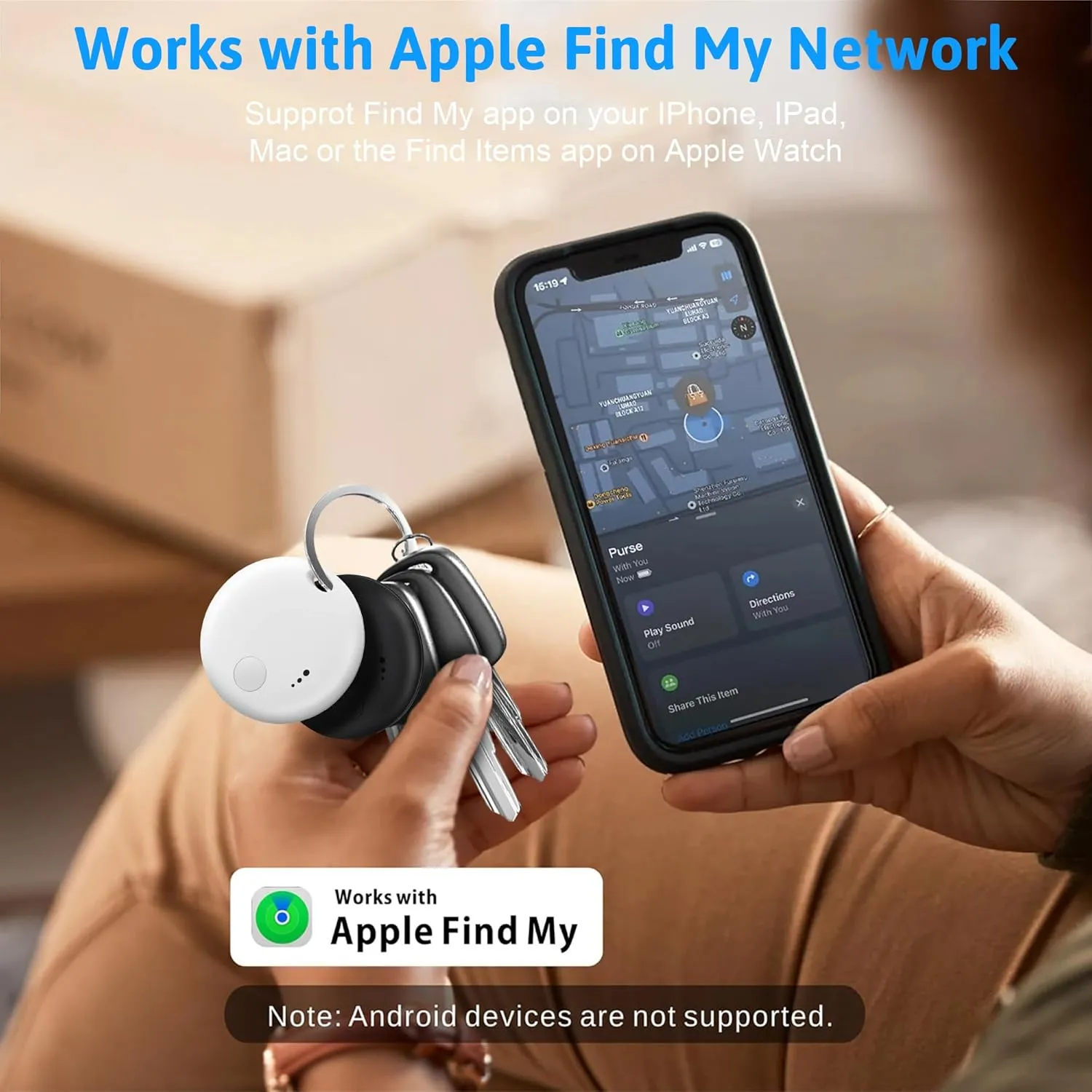 Tracker Tag 4 Packs Bluetooth Tracker, Smart Tag Locator Tracking Device, Keys Finder and Item Locator,Air Tracker Item Finders with Find My(iOS Only) Track Your Keys,Wallet,Luggage,Pets and Bag