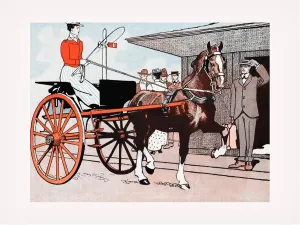 Trademark Fine Art Canvas Wall Art - Edward Penfield 'Woman In a Horse Carriage' Wall Art for Living Room, Bedroom, or Office Décor
