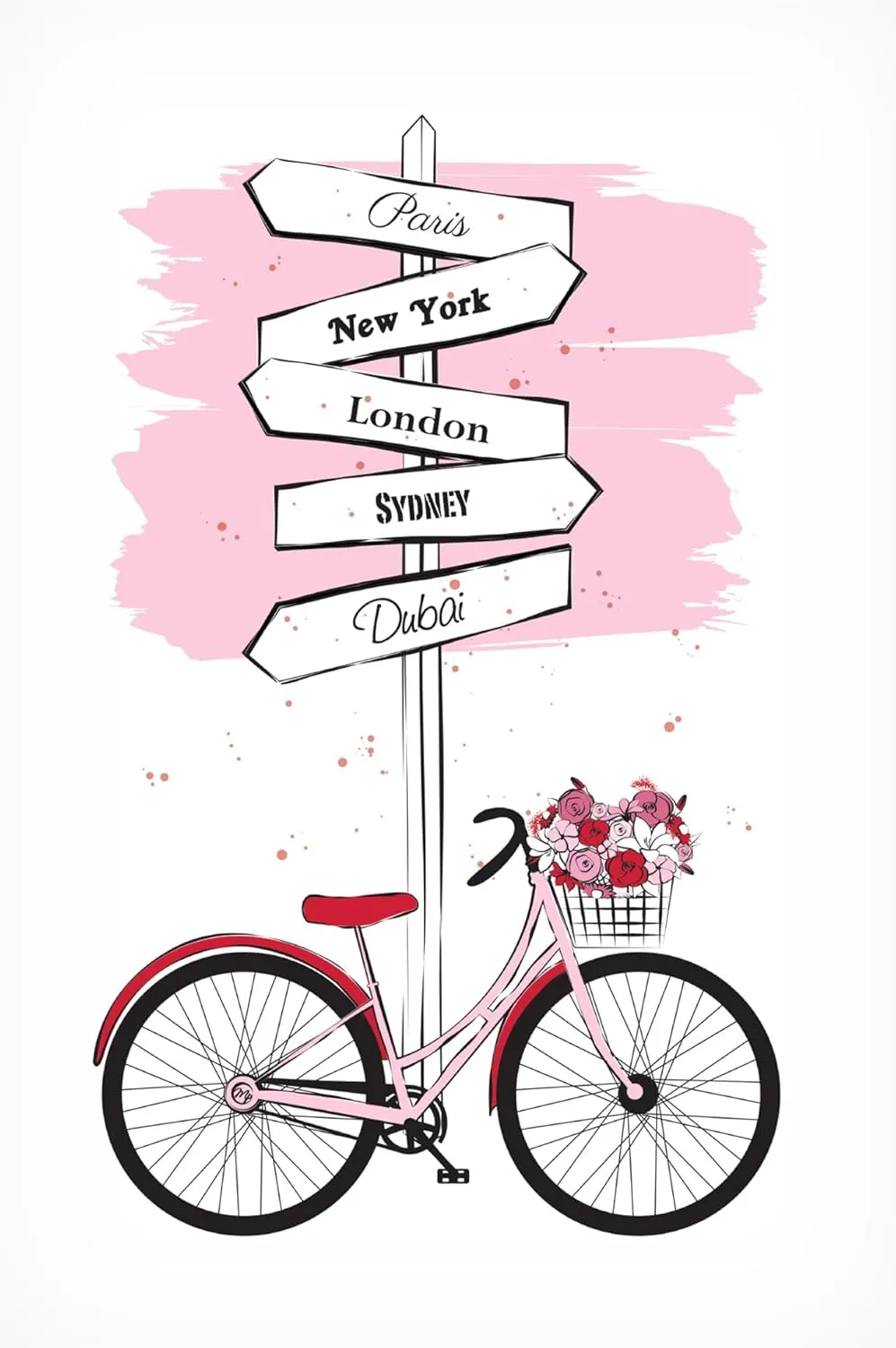Trademark Fine Art Canvas Wall Art - Martina 'Bike Travels' Wall Art for Living Room, Bedroom, or Office Décor