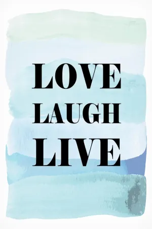 Trademark Fine Art Canvas Wall Art - Martina 'Love Laugh Live' Wall Art for Living Room, Bedroom, or Office Décor