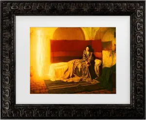 Trademark Fine Art Framed Wall Art - Henry Ossawa Tanner 'The Annunciation' Wall Decor with Matted Frame