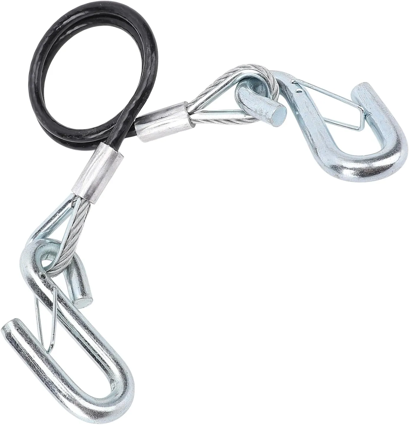 Trailer Safety Chain Cable, Trailer Safety Towing Cable with Hook Zinc Plated Iron for RV