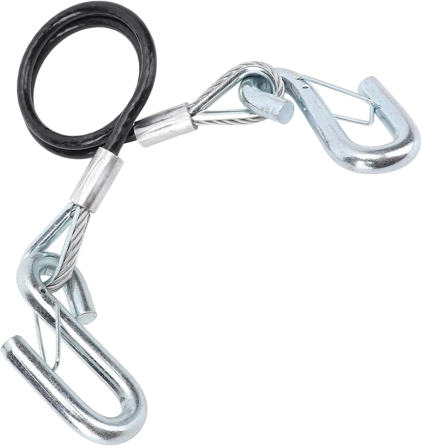 Trailer Safety Chain Cable, Trailer Safety Towing Cable with Hook Zinc Plated Iron for RV
