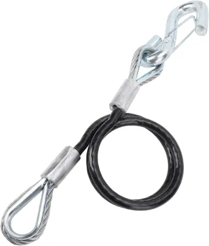 Trailer Safety Chain Cable,Trailer Safety Towing Cable with S Hook 3500lbs Load Bearing 27.6in Maximum Extension Length Spring Towing Rope for RV
