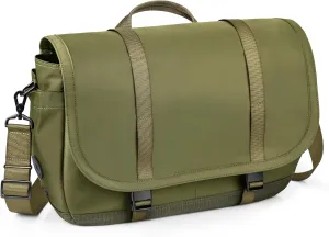 travel inspira Messenger Bag for Men/Women, Anti-theft Men's Laptop Bag 16 inch Water Resistant Crossbody Satchel Bags Computer Work Office College Bag with Shoulder Strap, Army Green