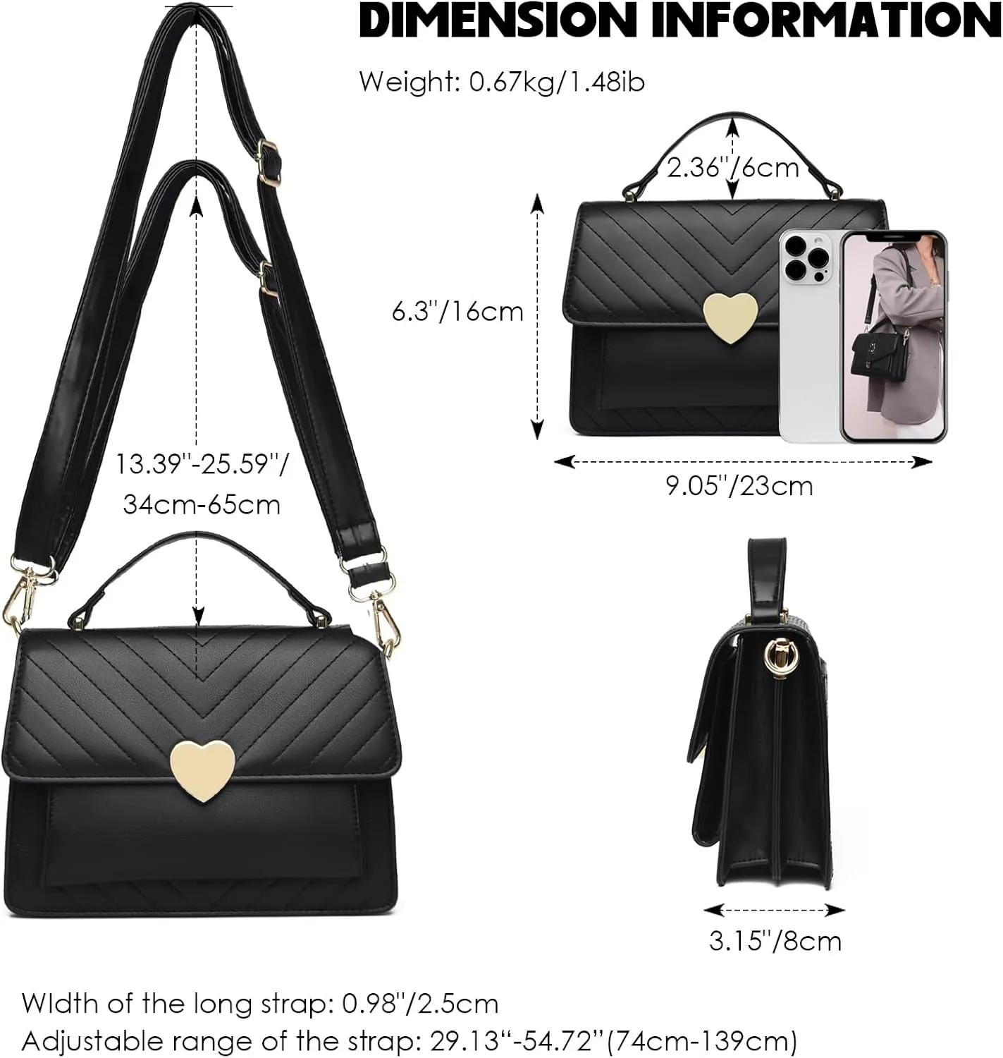 Travistar Crossbody Bags for Women - Small Cross Body Purse Leather Top-handle Handbags Trendy Shoulder Bag Satchel Purses