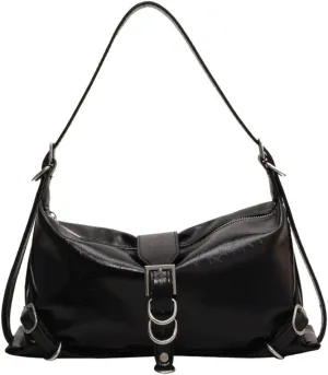 Trendy Korean Motorcycle Bag for Women Stylish Underarm Shoulder Bags PU Handbag