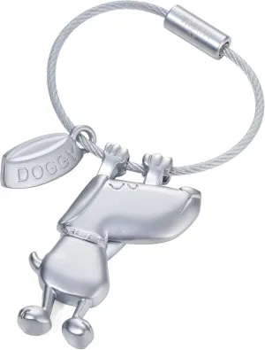 TROIKA DOGGY – KR17-14/MA – Keyring – dog – man's best friend – keychain, key chain – cast metal– matt – chrome plated – silver – TROIKA-original