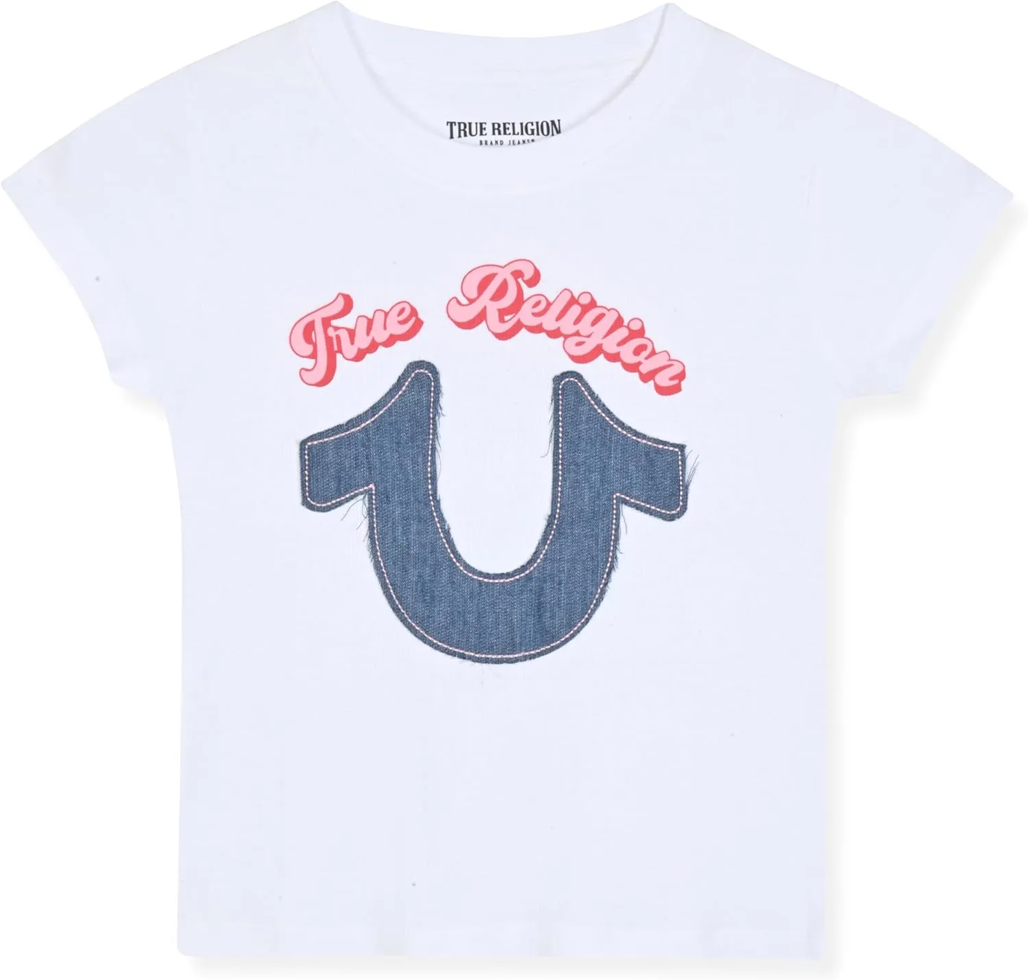 True Religion Girls Short Sleeve Tee Shirt with Embelishments - Soft and Comfortable Girls T-Shirts