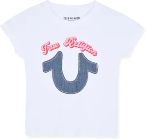 True Religion Girls Short Sleeve Tee Shirt with Embelishments - Soft and Comfortable Girls T-Shirts