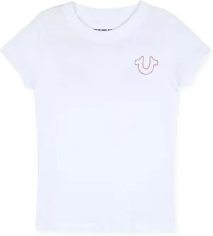 True Religion Girls Short Sleeve Tee Shirt with Embelishments - Soft and Comfortable Girls T-Shirts