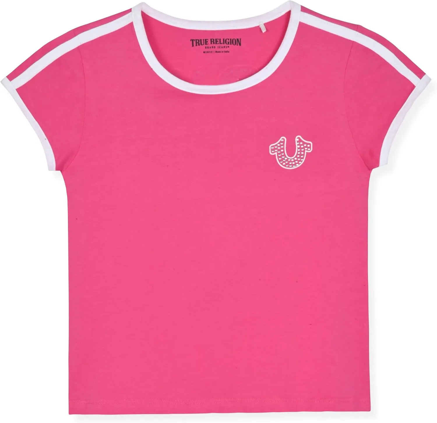 True Religion Girls Short Sleeve Tee Shirt with Embelishments - Soft and Comfortable Girls T-Shirts