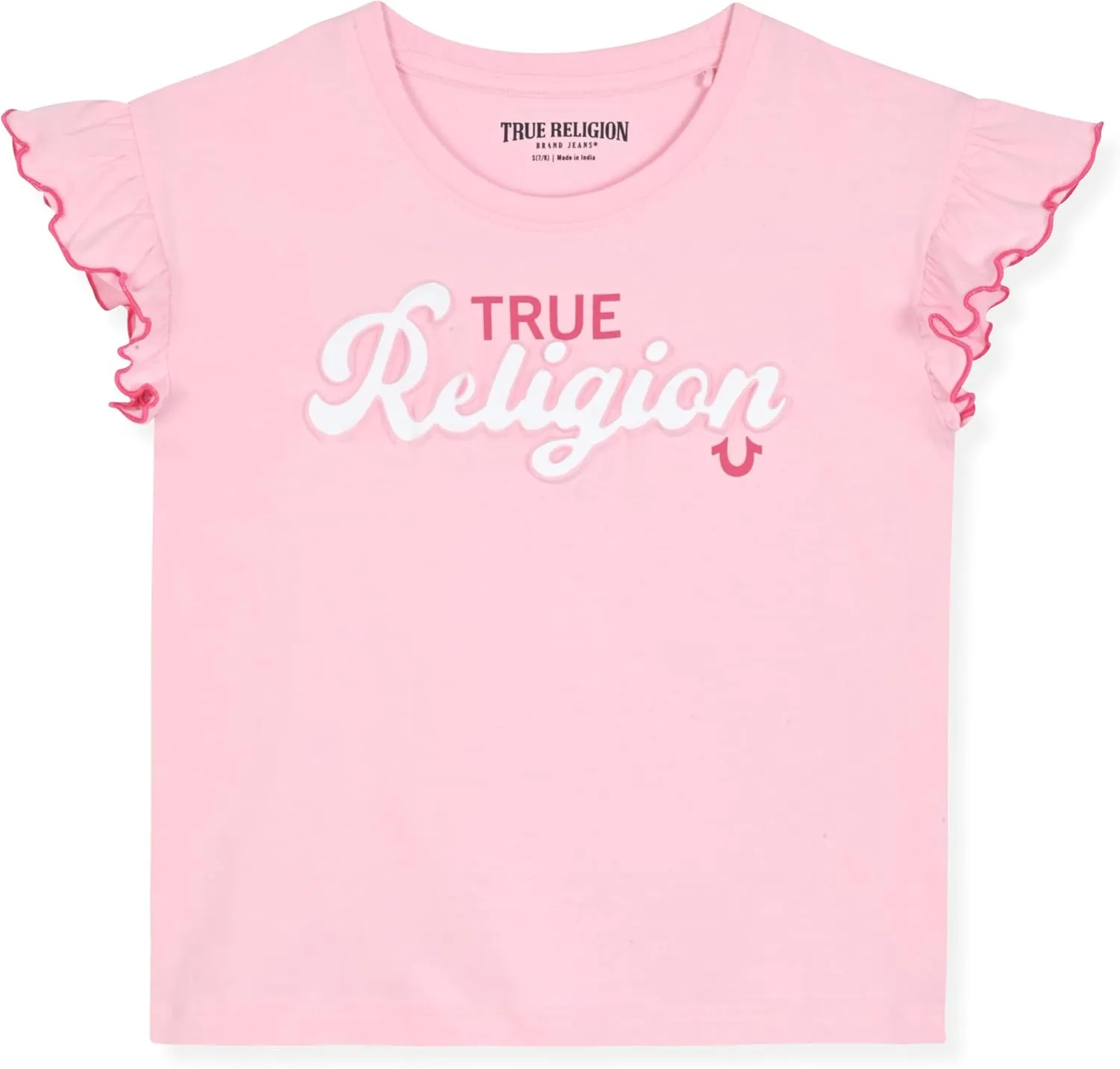 True Religion Girls Short Sleeve Tee Shirt with Embelishments - Soft and Comfortable Girls T-Shirts