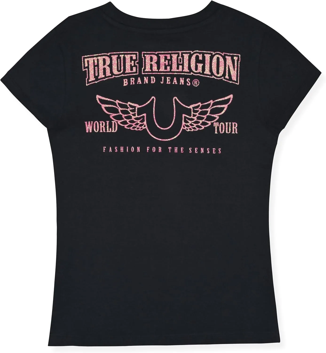 True Religion Girls Short Sleeve Tee Shirt with Embelishments - Soft and Comfortable Girls T-Shirts