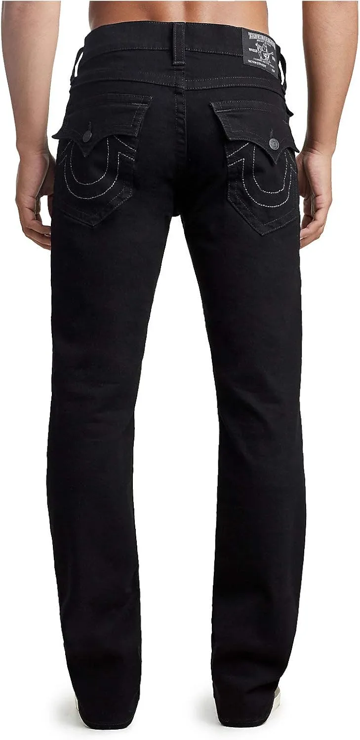 True Religion Men's Ricky Low Rise Straight Leg Jean with Back Flap Pockets