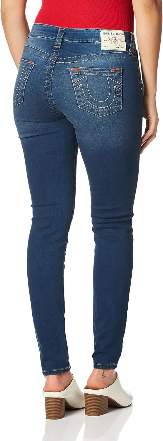 True Religion Women's Halle Mid Rise Super Skinny Fit Jean