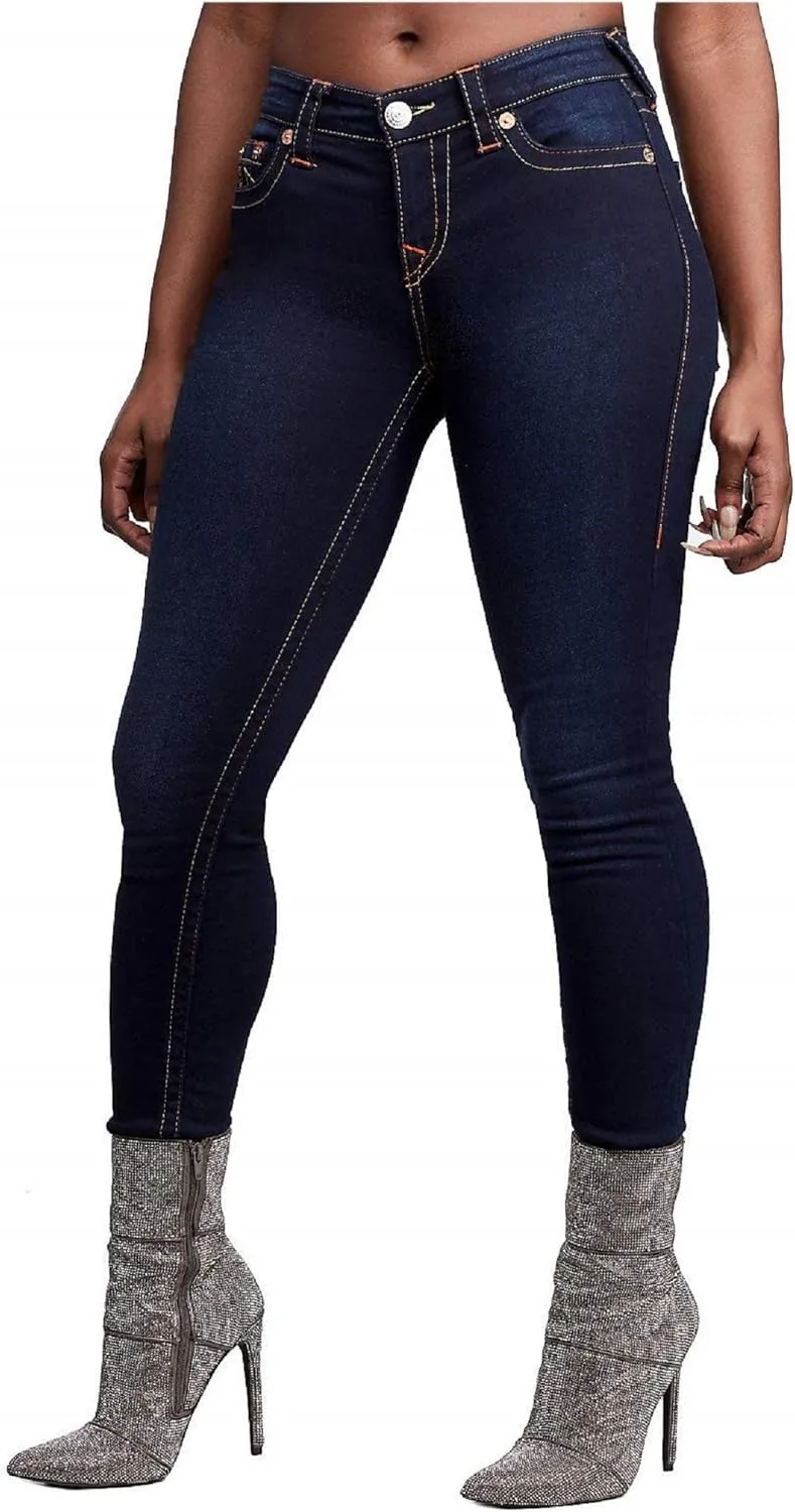True Religion Women's Halle Mid Rise Super Skinny Fit Jean