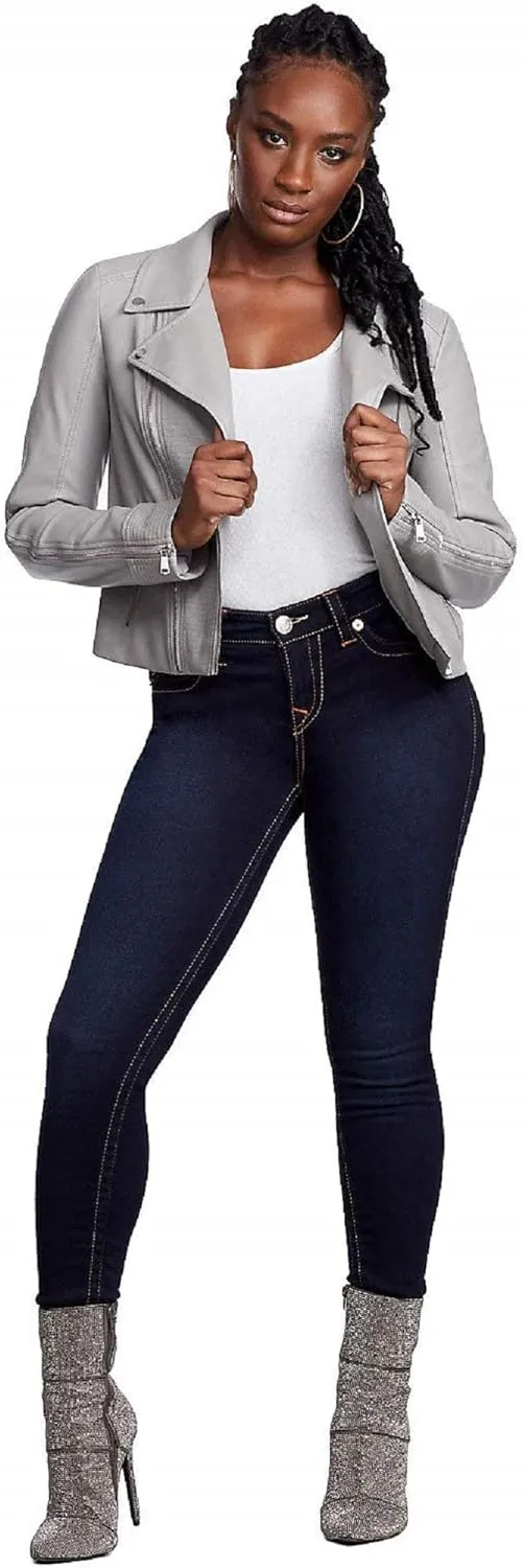 True Religion Women's Halle Mid Rise Super Skinny Fit Jean