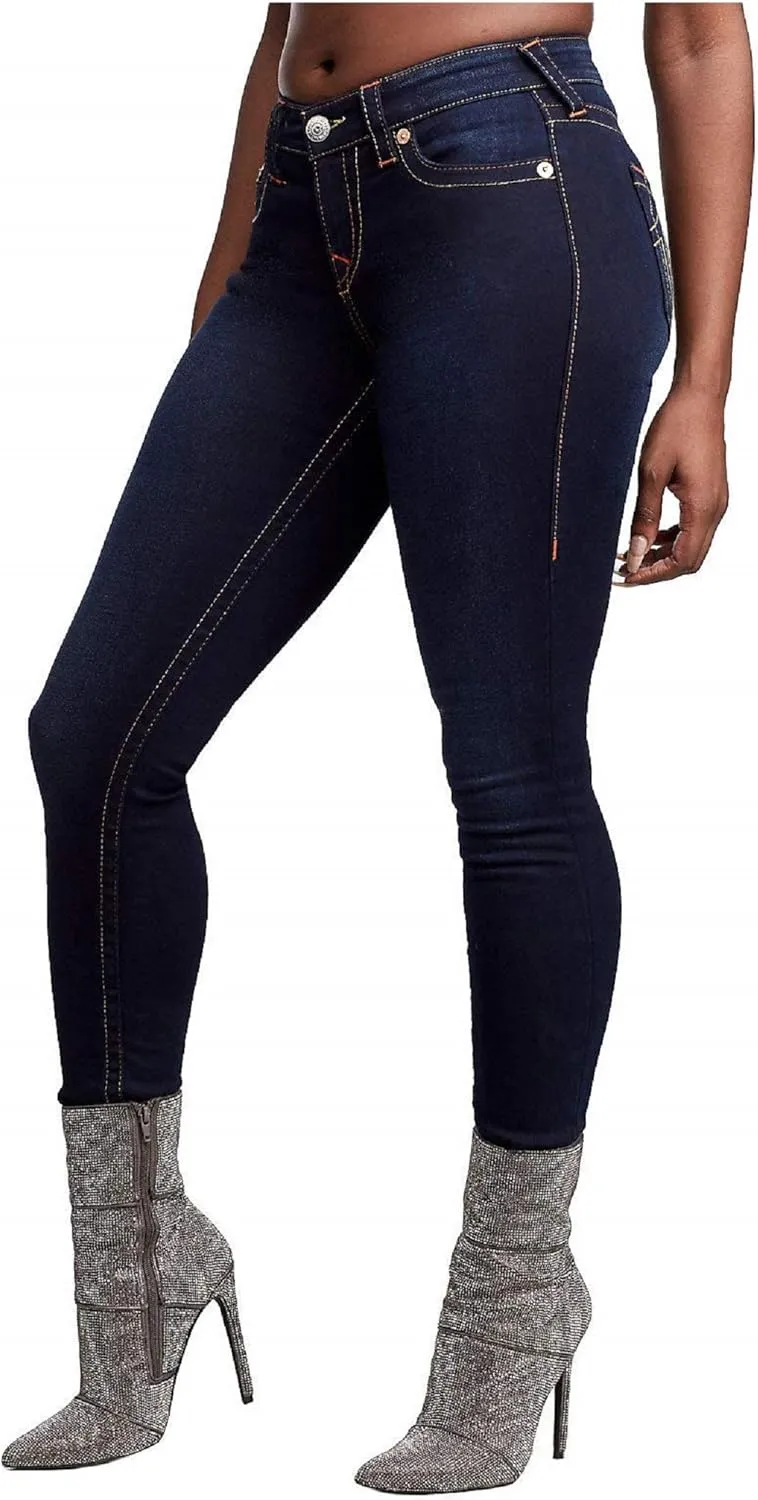 True Religion Women's Halle Mid Rise Super Skinny Fit Jean
