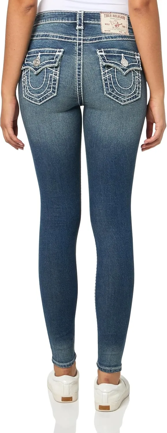 True Religion Women's Jennie MID Rise Skinny Flap Super T​