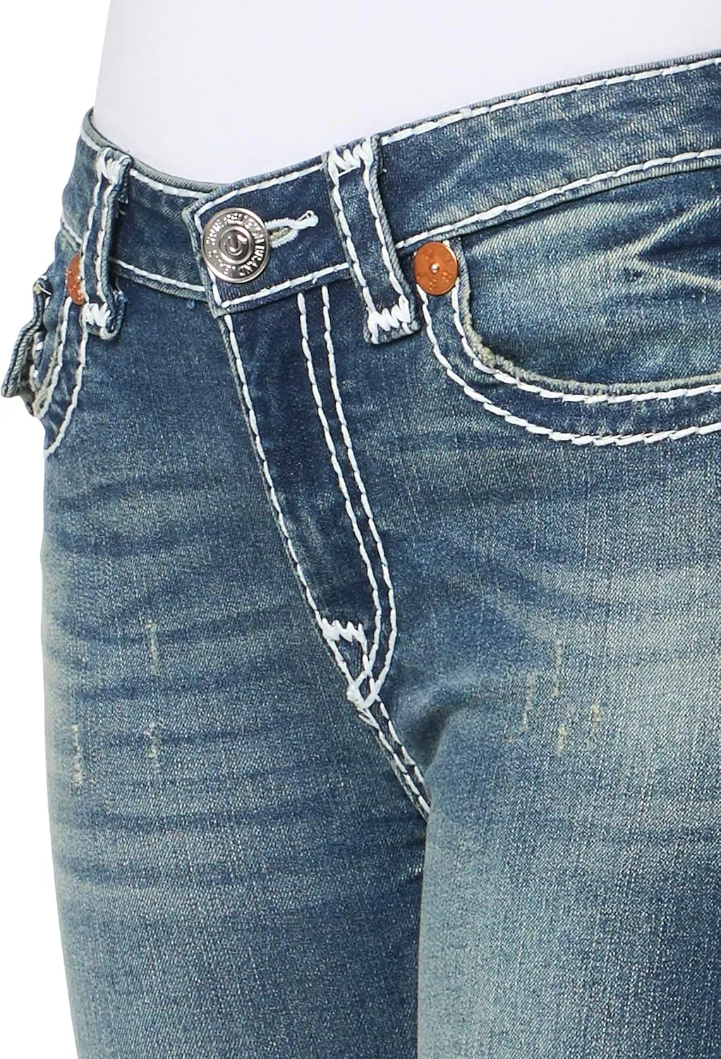True Religion Women's Jennie MID Rise Skinny Flap Super T​