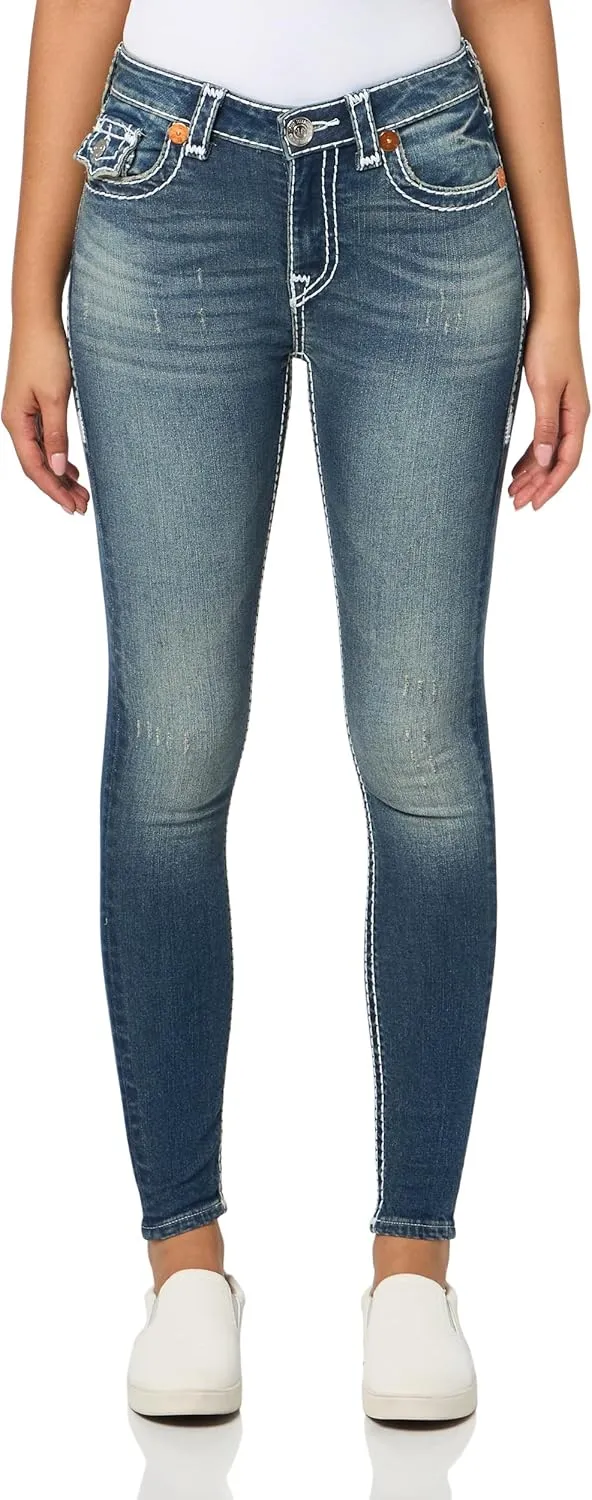 True Religion Women's Jennie MID Rise Skinny Flap Super T​