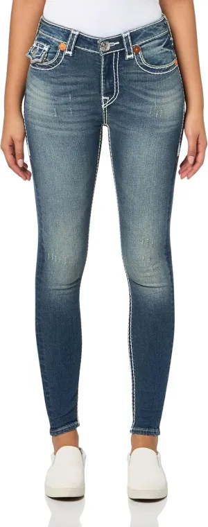 True Religion Women's Jennie MID Rise Skinny Flap Super T​
