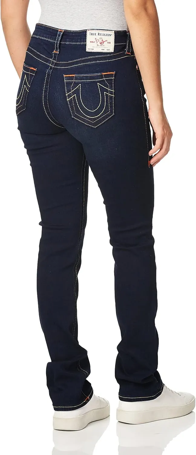 True Religion Women's Misses Billie Midrise Straight Big T Jean