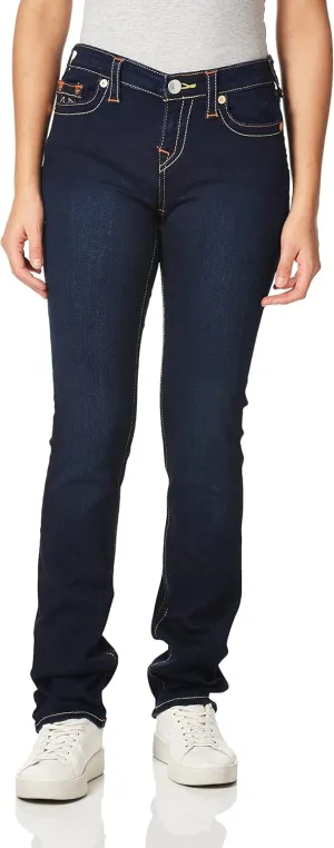 True Religion Women's Misses Billie Midrise Straight Big T Jean