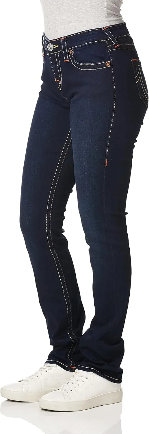 True Religion Women's Misses Billie Midrise Straight Big T Jean