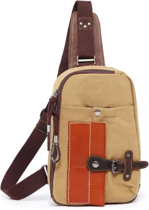 TSD Brand Hidden Woods Canvas Sling Bag