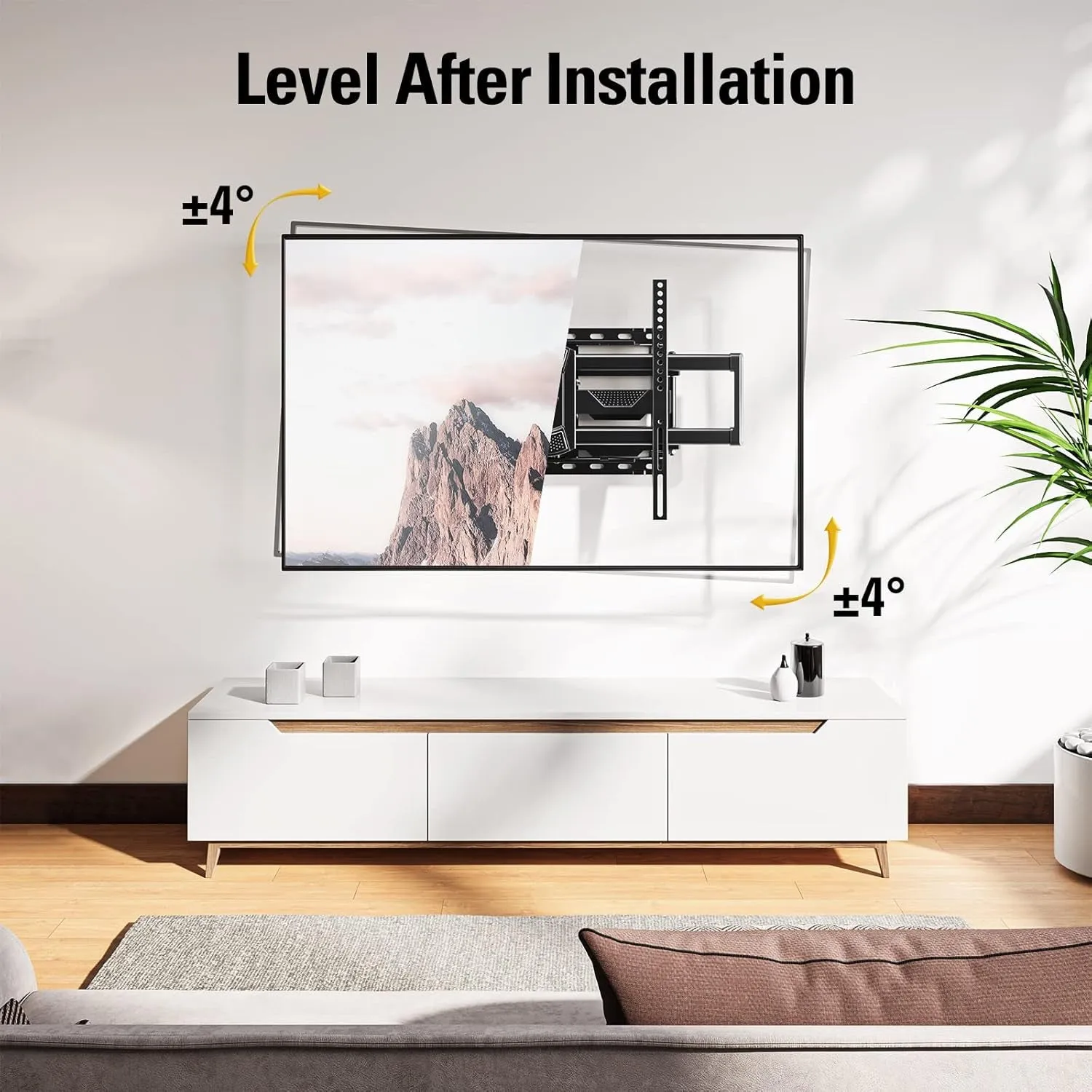 UL Listed TV Wall Mount for Most 42-84 Inch TV, Full Motion TV Mount with Swivel and Tilt, TV Bracket with Articulating Dual Arms, Fits 16Inch Studs, Max VESA 600X400 Mm, 100 Lbs,Md2617