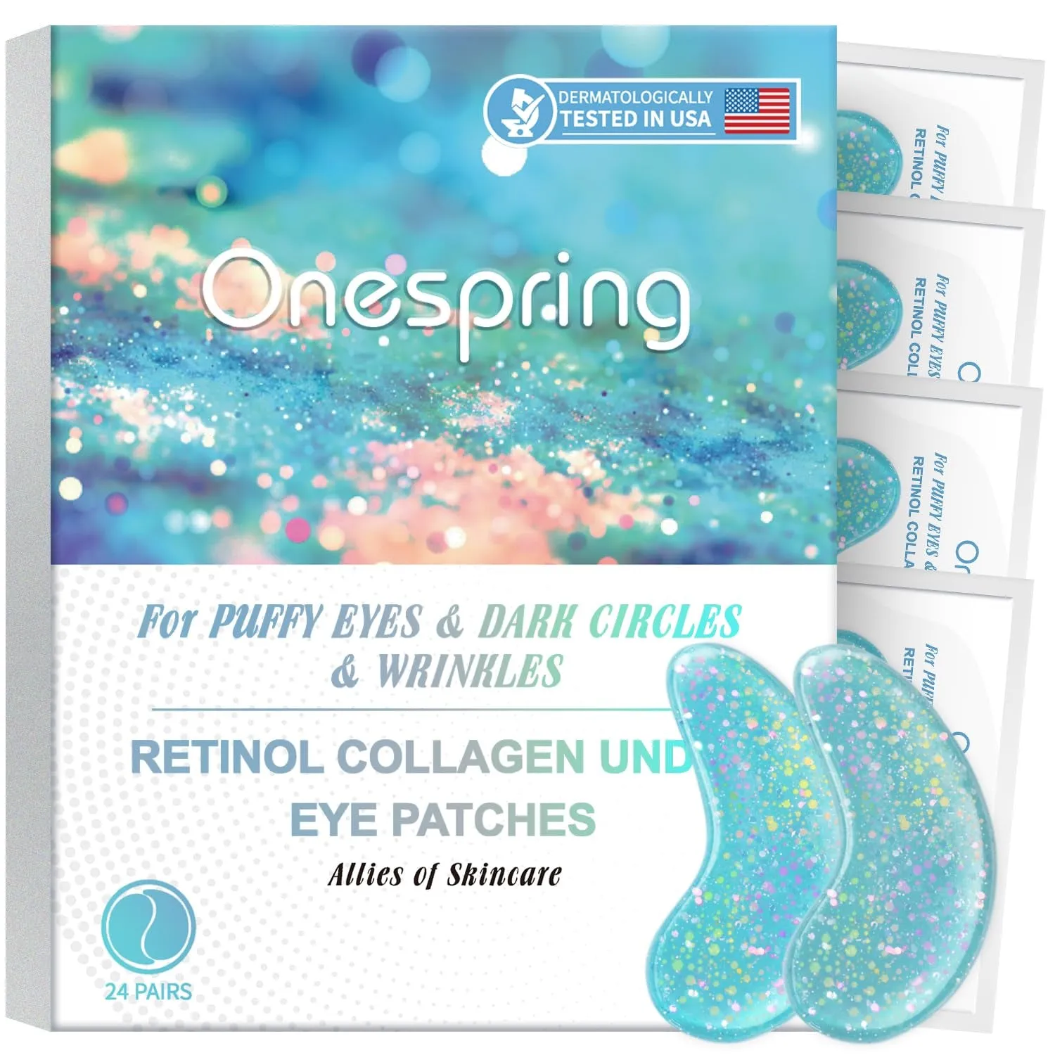 Under Eye Mask - Valentines Day Gifts for Women - Skin Care Reduce Dark Circles, Puffy Eyes, Undereye Bags, Wrinkles - Bridesmaid Gifts - Gel under Eye Patches (24 Pairs)