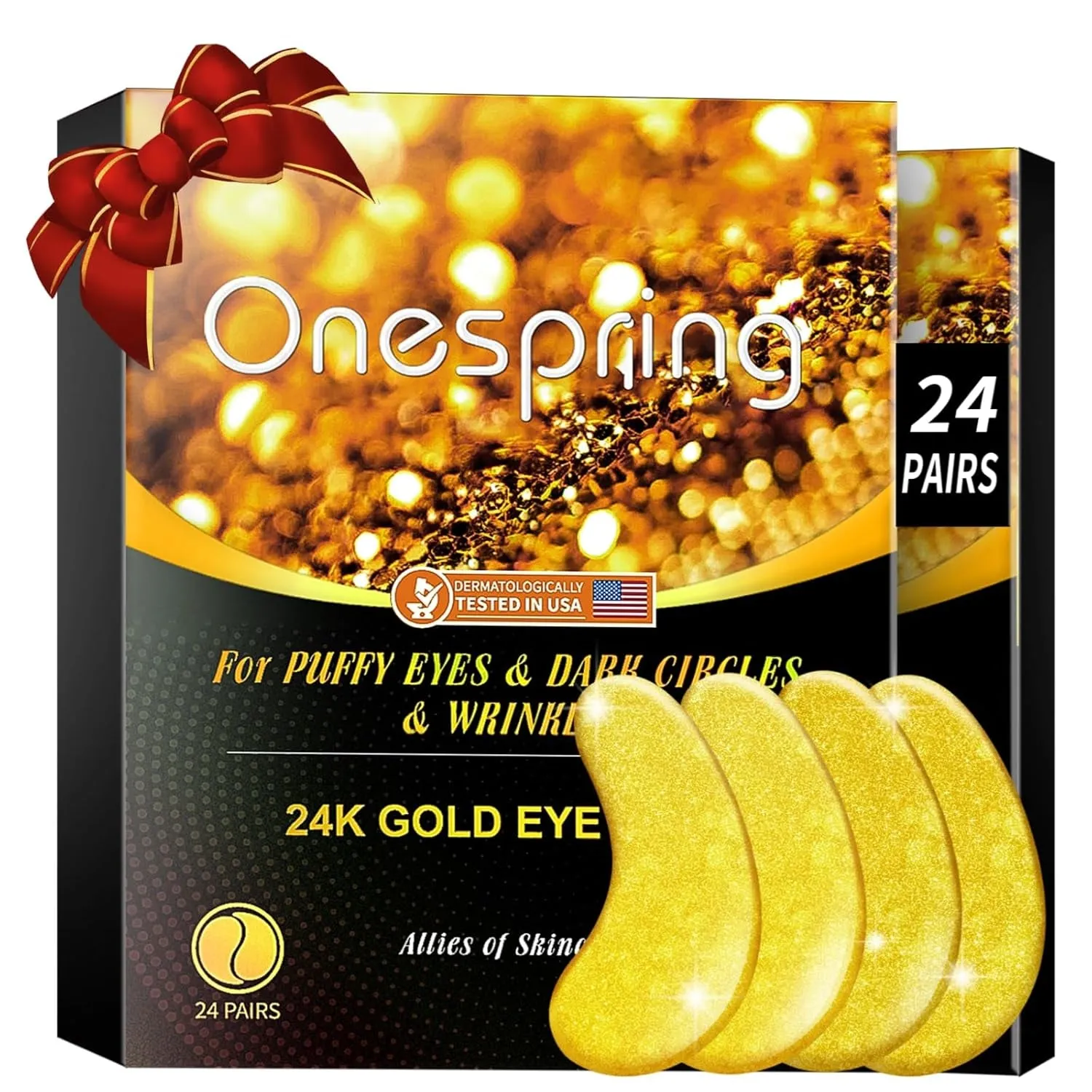 Under Eye Mask - Valentines Day Gifts for Women - Skin Care Reduce Dark Circles, Puffy Eyes, Undereye Bags, Wrinkles - Bridesmaid Gifts - Gel under Eye Patches (24 Pairs)