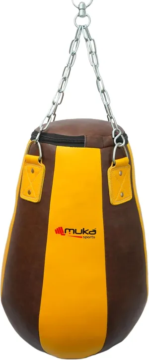 Unfilled Faux Leather Heavy Punching Bag for Men & Women Maize Pear Shape MMA, Boxing, Kickboxing, Muay Thai, Karate Training Bag