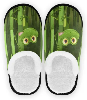 Unisex Slippers Fuzzy Feet Plush Cotton Slippers Anti-Slip Warm House Shoes M/L