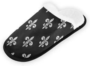 Unisex Slippers Fuzzy Feet Plush Slippers Anti-Slip Warm House Shoes M/L