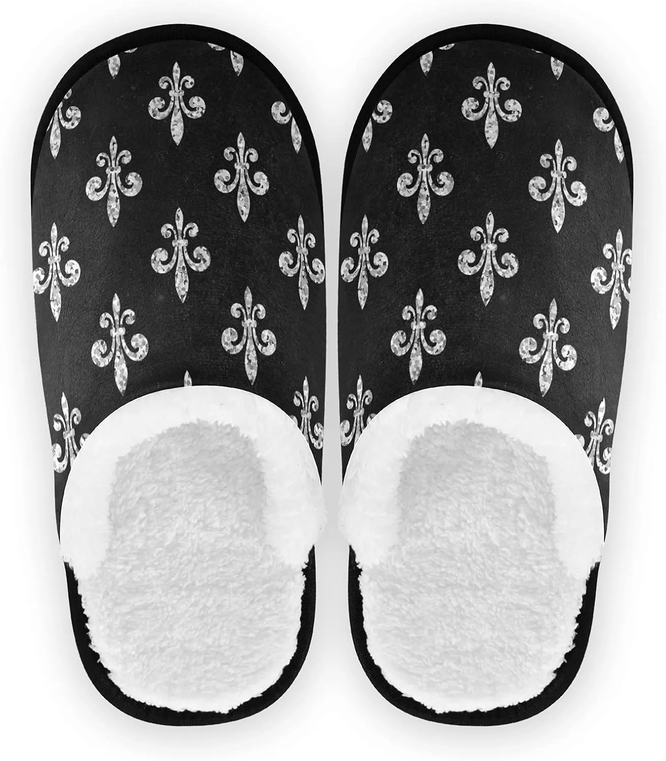Unisex Slippers Fuzzy Feet Plush Slippers Anti-Slip Warm House Shoes M/L