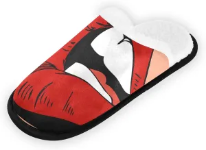Unisex Slippers Fuzzy Feet Plush Slippers Anti-Slip Warm House Shoes M/L