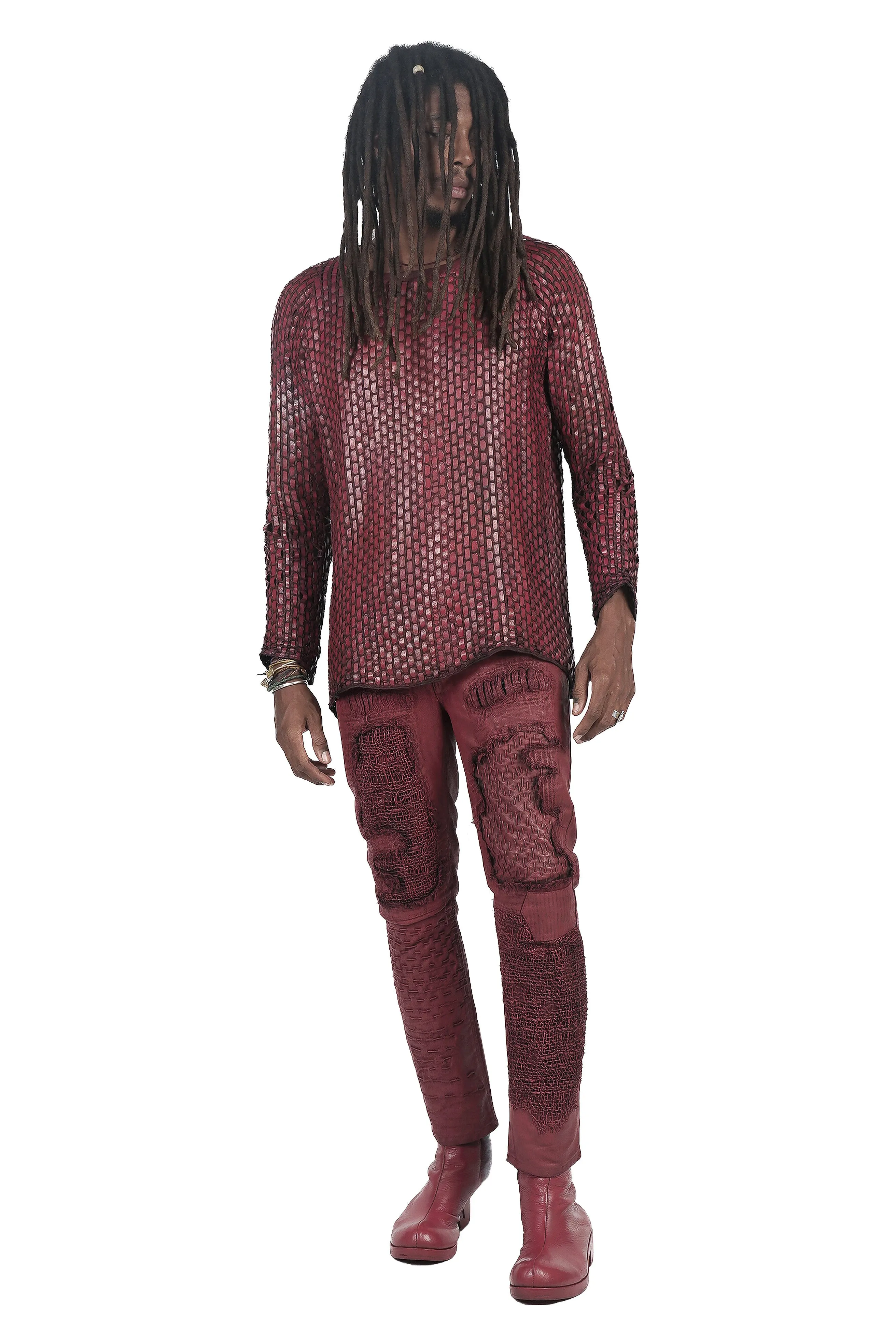 UNZEN PANTS RED-WAXED