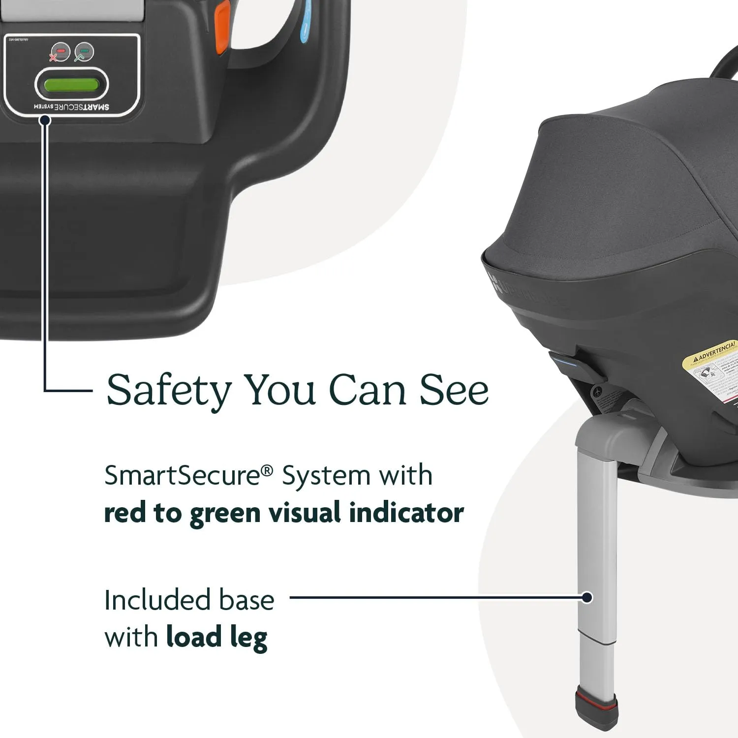 UPPAbaby Mesa Max Infant Car Seat/Base with Load Leg and Robust Infant Insert Included/Innovative Safety Features   Simple Installation/Direct Stroller Attachment/Greyson (Charcoal Mélange)