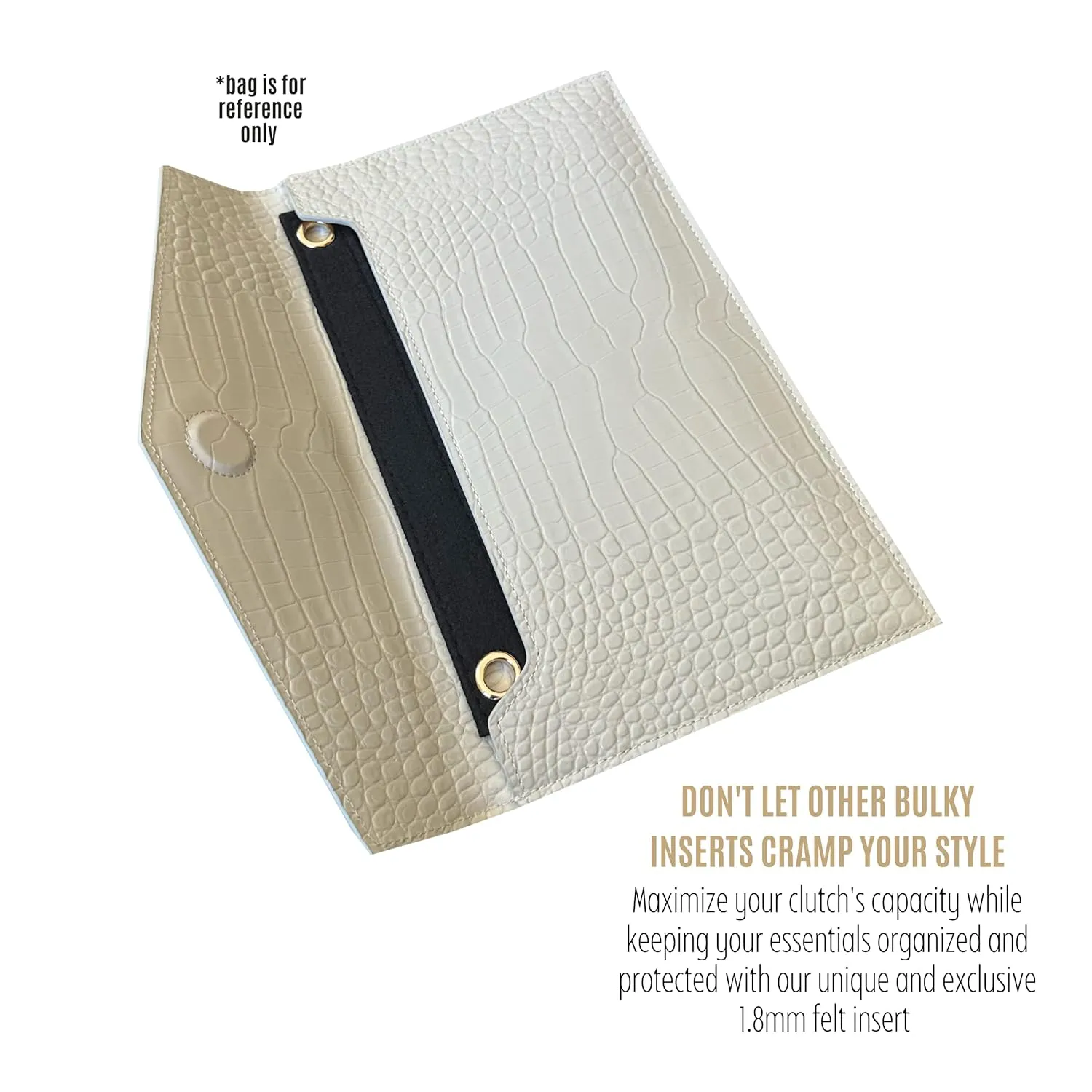 Uptown Clutch Conversion Kit with Gold Chain Wristlet Insert Wallet on Chain WOC Uptown Pouch Insert (Sienna)