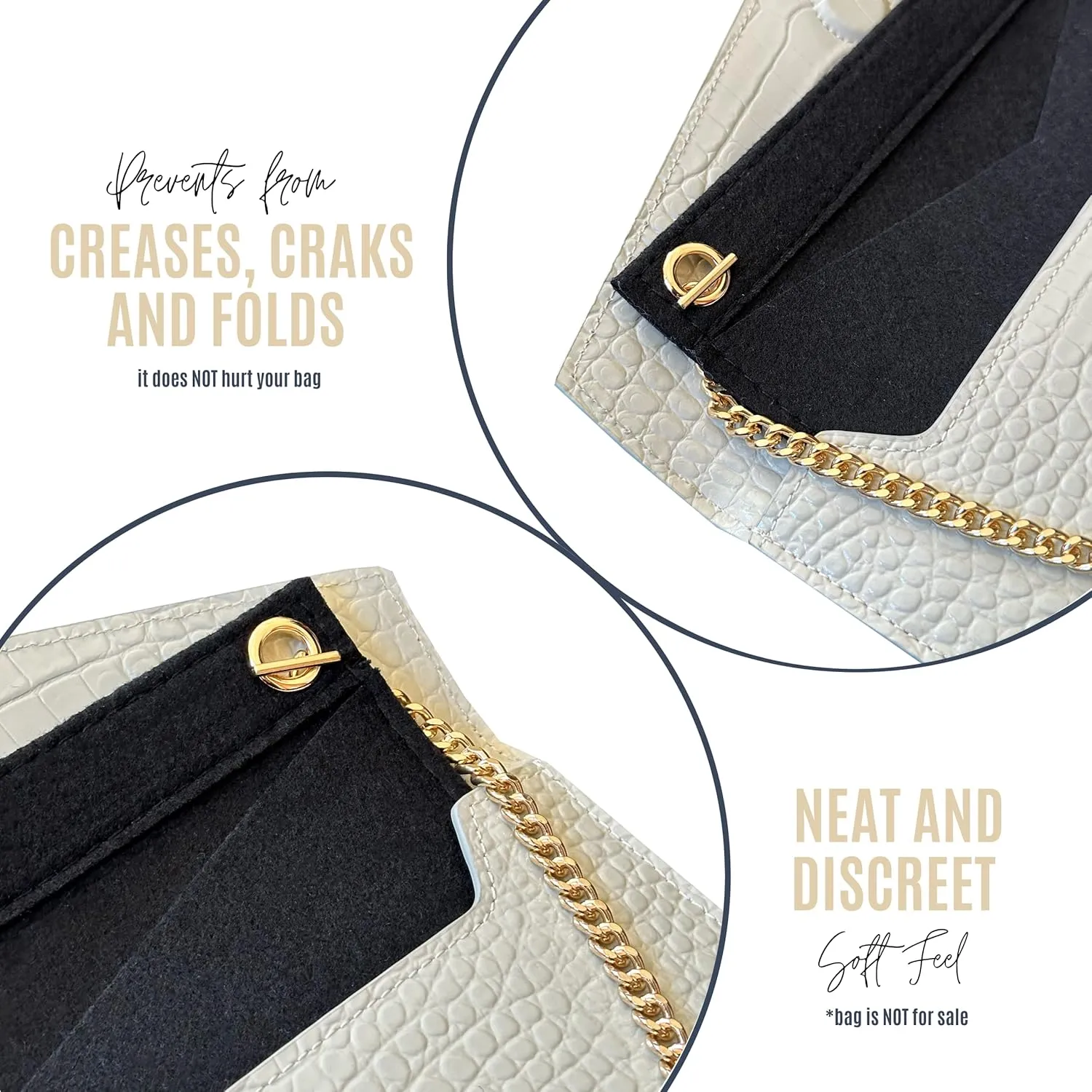 Uptown Clutch Conversion Kit with Gold Chain Wristlet Insert Wallet on Chain WOC Uptown Pouch Insert (Sienna)