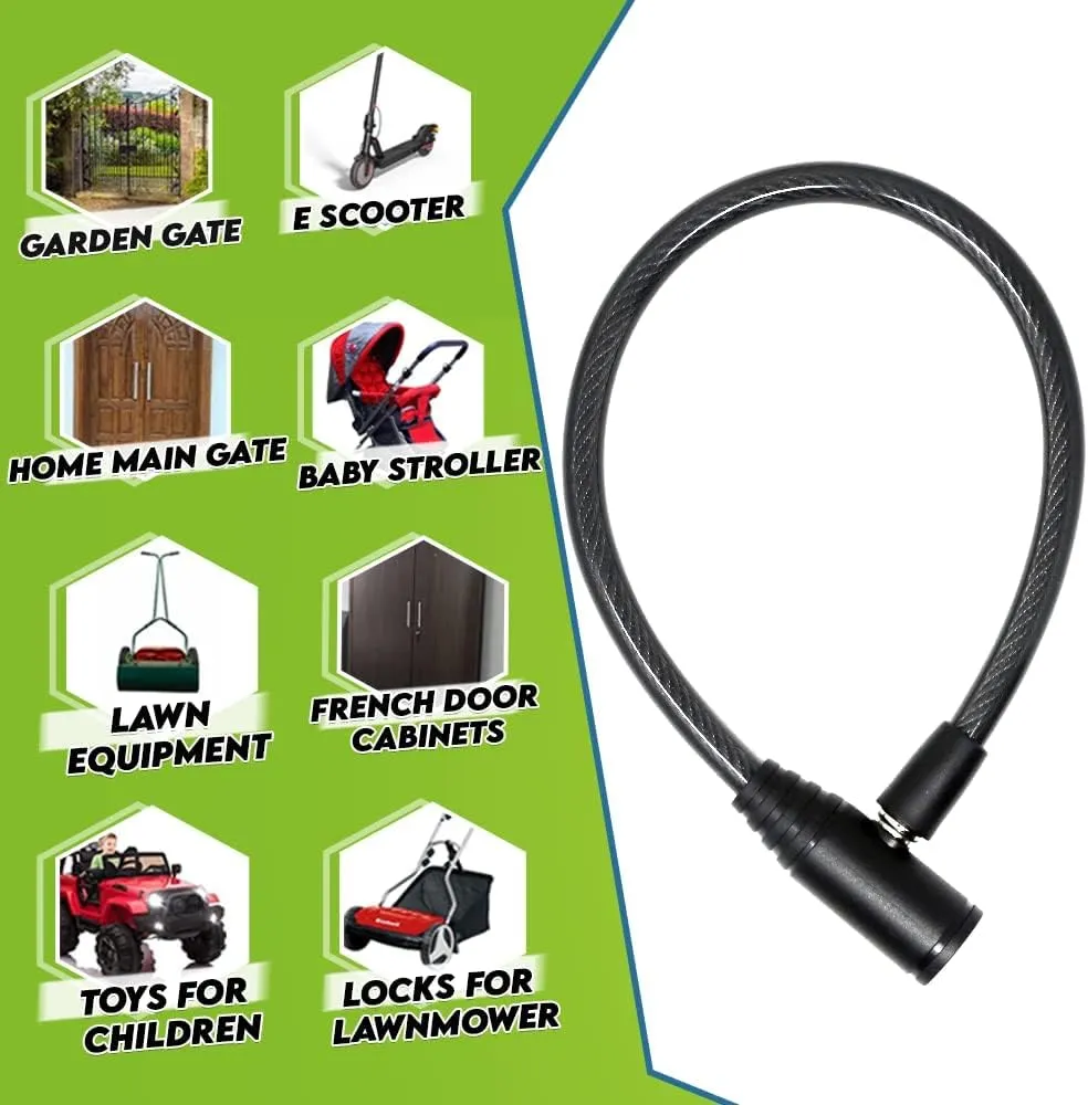 Urban August Child-Proof Refrigerator Lock for Kids & Adults - Lock for French Door Fridge and Cabinet (Regular, Black - 3 Pack Keyed Alike)