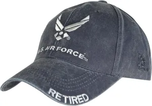 U.S. Air Force Retired Cap. Washed Denim Blue,Denim Blue,One Size Fits Most