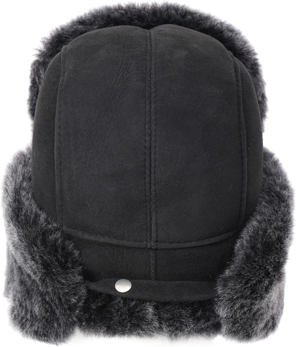 Ushanka Aviator Trapper Leather Hat Men Women, Sheepskin Fur Russian Soviet Earflaps Hat, Warm Outdoor Winter Hat 2024