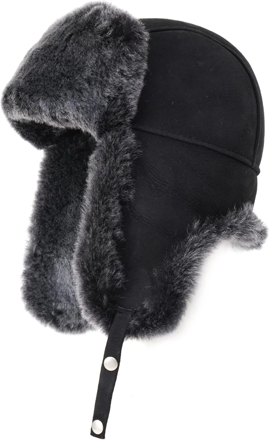 Ushanka Aviator Trapper Leather Hat Men Women, Sheepskin Fur Russian Soviet Earflaps Hat, Warm Outdoor Winter Hat 2024