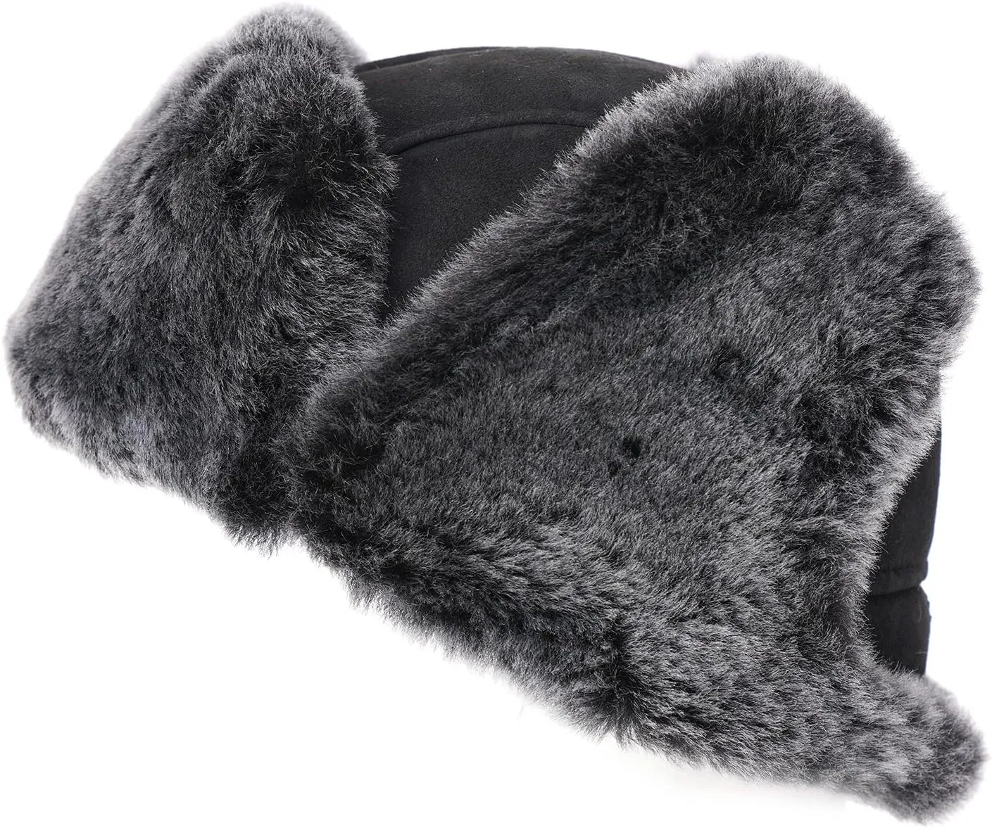 Ushanka Aviator Trapper Leather Hat Men Women, Sheepskin Fur Russian Soviet Earflaps Hat, Warm Outdoor Winter Hat 2024