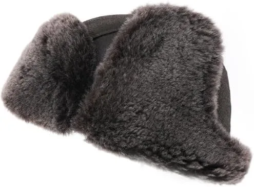 Ushanka Aviator Trapper Leather Hat Men Women, Sheepskin Fur Russian Soviet Earflaps Hat, Warm Outdoor Winter Hat 2024