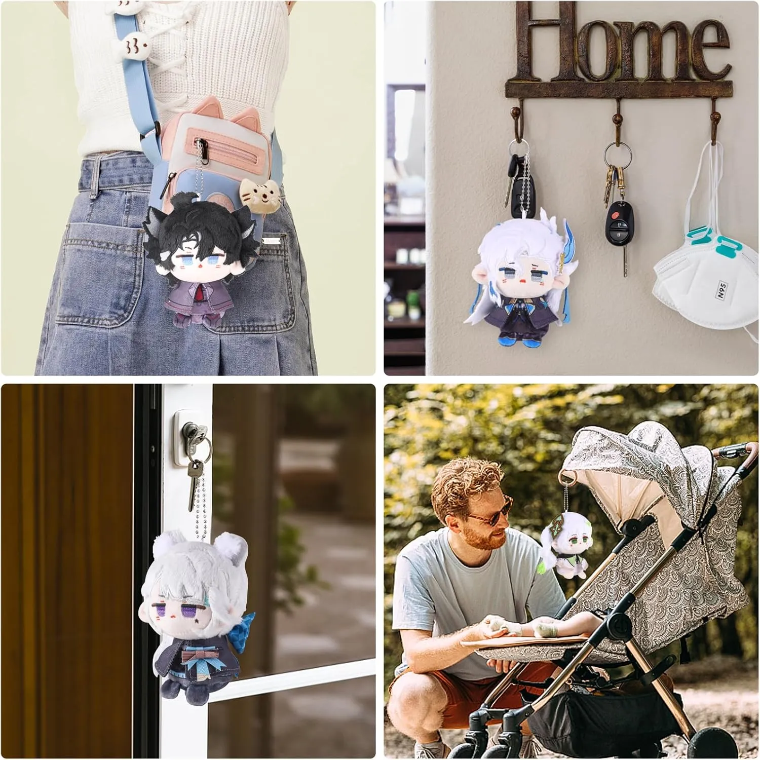 UTIEHD Genshin Impact Plush Keychains, Cute 4-Inch Collectible Doll - Compact Size for Bags and Keys for Fans (Nahida)